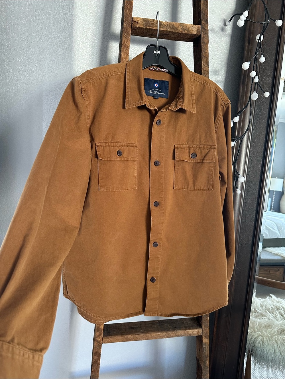 Ben Sherman Men's Button-Up Overshirt Brown size large
